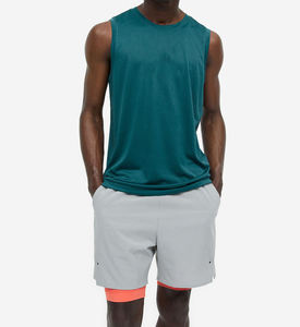 Pull à col rond sans manches de couleur unie et unie Muscle Fit Gym Stringer Fitness Running Singlet Tight Men Ribbed Tank Top - Product Image 6