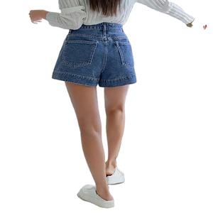 Shorts de Mezclilla Ajustados de Verano para Mujer, Transpirables, Casuales, de Algodón, con Bolsillos Laterales y Cintura Alta, Gran Venta - Product Image 4