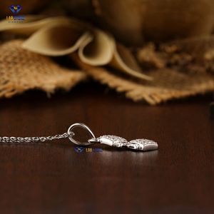 Colgante de diamante de corte brillante redondo TDW 0.234 con cadena de oro blanco certificado/no certificado Diamante Cvd Joyería de diamantes - Product Image 4