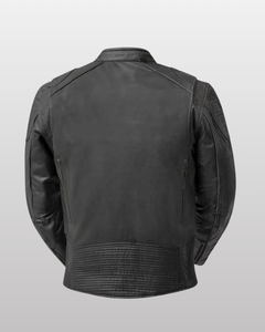 เสื้อแจ็คเก็ตหนังผู้ชายแบบกันน้ำ ระบายอากาศได้ดี แห้งเร็ว แขนยาว สไตล์ไฮสตรีท สำหรับฤดูหนาว อุ่นสบาย ไซส์ผู้ใหญ่ แบบนักขี่มอเตอร์ไซค์ - Product Image 2