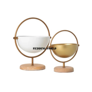 Juego de Dos Tazones para Chocolate con Acabado Dorado Mate, Tazón Decorativo para Dulces, Forma Redonda, Venta al por Mayor, Nuevo Tazón de Chocolate de Lujo - Product Image 1