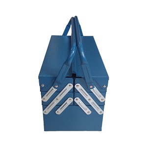 Portátil <span class=keywords><strong>plegable</strong></span> doble apertura 5 bandejas apilables metal azul almacenamiento <span class=keywords><strong>de</strong></span> <span class=keywords><strong>herramientas</strong></span> <span class=keywords><strong>caja</strong></span> <span class=keywords><strong>de</strong></span> <span class=keywords><strong>herramientas</strong></span> <span class=keywords><strong>de</strong></span> hierro - Product Image 3