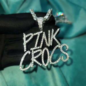 Collar de Moda con Colgante de Letra en Plata 925 Chapada en Oro con Diamantes de Moissanita VVS, Cadena Estilo Tenis para Mujer a Bajo Precio - Product Image 3