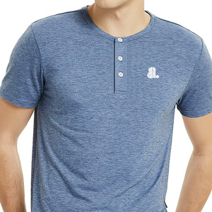 T-shirt Henley à manches courtes pour homme 2026, 2 ou 3 boutons, logo personnalisé, T-shirt Henley pour homme à manches courtes, T-shirt Henley en coton pour homme - Product Image 6