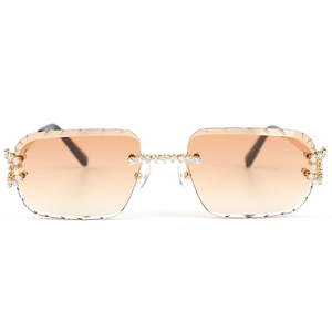 Fabricant de lunettes de soleil carrées sans monture de qualité supérieure, personnalisées, 3,2 carats, diamant naturel VS, taille diamant, protection UV400, unisexe - Product Image 2