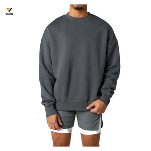 Vente directe d'usine personnalisé 350gsm poids lourd coton polaire unisexe sweat pour hommes couleur unie broderie Logo hiver - Product Image 1