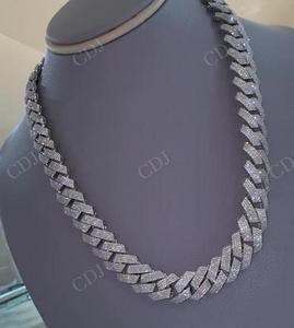 Collar de cadena de eslabones cubanos Iced Out Miami de lujo para hombres en plata de ley 925 Micro Pave Moissanite Diamond Hip Hop Jewelry - Product Image 2