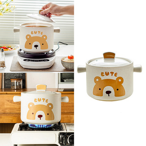 Pentola di terracotta, pentola di terracotta a fondo piatto, pentola di terracotta non smaltata, pentola per zuppa, pentola per stufati, domestica - Product Image 1