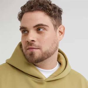 Wholesale Plus Size 330g Pure Cotton Unisex French Terry Custom logo Plain Blank Women's Men's Zipper-up Pullover <b>Hoodies</b> - Product Image 6