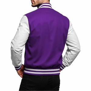 Veste universitaire pour homme grande taille OEM, veste universitaire, veste de baseball unie pour homme, téléchargée par Dress Sports - Product Image 5