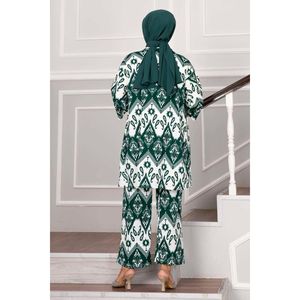 Conjunto Hijab estampado de 3 piezas para mujer Diseño verde - Product Image 5
