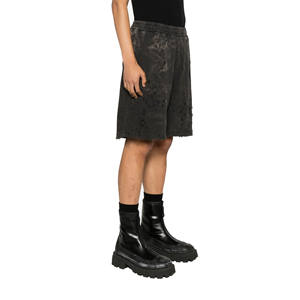 Customized 100% Cotton Acid Wash <b>Shorts</b> for <b>Men</b> <b>Vintage</b> Wash <b>Shorts</b> With Puff Print OEM Service Available - Product Image 3