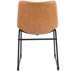 Silla de comedor de lujo industrial vintage de cuero genuino moderno con marco de metal para oficina en casa Bar Hotel - Product Image 5