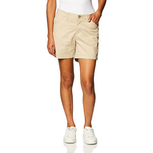 Shorts en jean personnalisés pour homme, style chino beige biscotti, taille haute, coupe droite, entrejambe de 5 pouces, extensibles, en tissu peigné, devant plat, jorts - Product Image 3