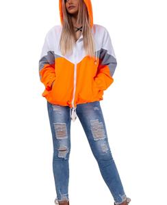 Chaqueta Cortavientos Deportiva para Mujer, con Capucha y Cremallera de Nailon, Diseño Color Block, Informal, para Verano, Tallas Grandes - Product Image 5
