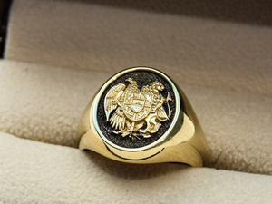 Armenia Fine <b>Ring</b> Coat of Arms Solid 18k Gold Plated Custom Made Signet <b>Ring</b> for Men's Fashion Jewelry - Product Image 5