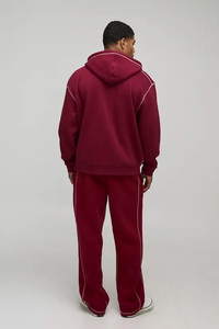 Sudadera con Capucha Roja con Costuras Blancas, Diseños Bordados Impresos Digitales Personalizados 2026, Sudadera Extra Grande para Hombre, Transpirable, de Invierno, de Alta Calidad - Product Image 2