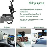 Support de téléphone multifonctionnel pour voiture, rotation à 360 degrés, support de téléphone pour tableau de bord pour smartphones de 4 à 7 pouces