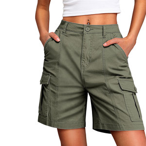Novedad: Pantalones Cortos Cargo de Lona Transpirable para Mujer, Marca Privada - Colores y Tallas Personalizables, Servicio OEM, Más Vendidos - Product Image 1