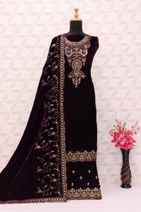 Traje Salwar Kameez de terciopelo, ropa de India y Pakistán, suministro de fábrica al por mayor, disponible a un precio asequible - Product Image 4