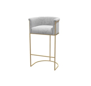 เก้าอี้เหล็กสแตนเลสทรงสูงเก้าอี้บาร์สไตล์โมเดิร์นพร้อมขาตั้ง - Product Image 2