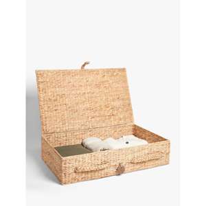 Cesta de Almacenamiento Rectangular Bajo Cama John Lewis, Elegante, de Jacinto de Agua y Marco Metálico, 45x75x18cm, Solución de Almacenamiento Práctica - Product Image 6