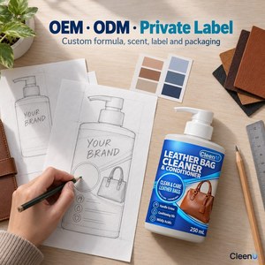 Detergente e Balsamo per Pelle 250ml 2 in 1 Lozione per la Cura di Borse, Portafogli, Cinture, Giacche OEM Etichetta Privata - Product Image 6