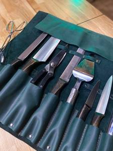 Profesional hecho a mano cuero genuino duradero Chef cuchillo rollo bolsa OEM personalizable - Product Image 2