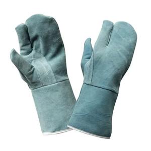Swelder Guantes de soldadura Mig resistentes al calor de cuero de vaca azul de 14 pulgadas con forro - Product Image 6