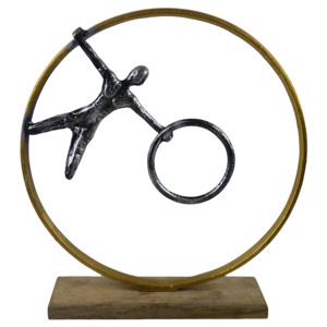 Best Design Figure <b>Sculpture</b> Standing Pose Office Table Decoration Human Statue With Black Finishing <b>Wooden</b> Base - Product Image 3