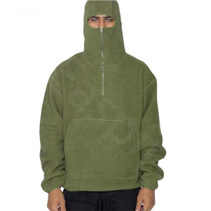 Sudadera con capucha pasamontañas con estampado lavado a la piedra bordada personalizada con estilo, peso pesado, Unisex, 100% algodón, invierno, hombres, cremallera completa - Product Image 4