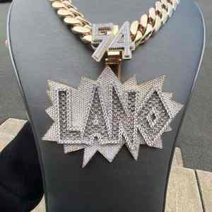 Colgante de Diamante Moissanita de Lujo Hiphop con Incrustaciones de Plata de Ley 925 Personalizado de Primera Calidad, Joyería Fina Personalizada IGI/EGL - Product Image 5