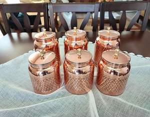 Professional Quality Copper <b>Canister</b> <b>Set</b> With Commercial Grade Material Used For Reliable Storage In Home Or Restaurant Kitchens - Product Image 4