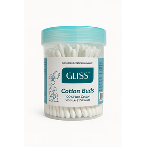 Bâtonnets de coton biologique GLISS Premium 100% (avec tige en plastique) – 100 unités – Multi-usages pour le nettoyage des oreilles et autres applications - Product Image 4