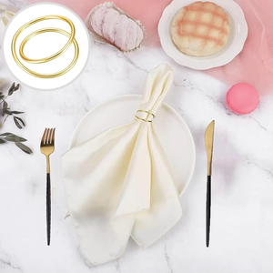 Servilletero de tamaño personalizado de forma redonda de estilo minimalista fuerte, pulido dorado para Decoración de mesa de comedor de Navidad - Product Image 2