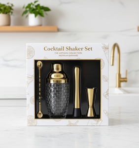 रस लक्जरी बार के लिए 4 पीसी थोक ग्लास कप के लिए धातु ब्लेंडर मिश्रण बोतल बॉस्टन वाइन पॉट रस कॉकटेल शेकर सेट - Product Image 6