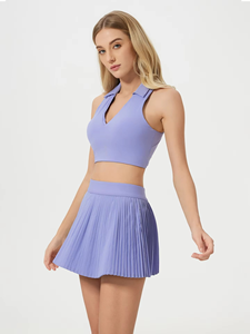 Conjunto Deportivo de Alta Calidad para Pickleball, Gimnasio, Entrenamiento, Falda de Tenis, Moda Femenina, Yoga, Fitness, Chaleco Ajustado con Relleno en el Pecho - Product Image 3