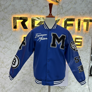 Vente chaude Logo Personnalisé Brodé Laine et Soie Veste pour Hommes avec Fermeture à Bouton Couvert versity vestes Lettermen vestes - Product Image 3