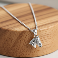 Collier pendentif en argent sterling 925 en forme d'animal, chaîne à maillons plaquée or, bijoux faits à la main, cadeau pour un usage quotidien