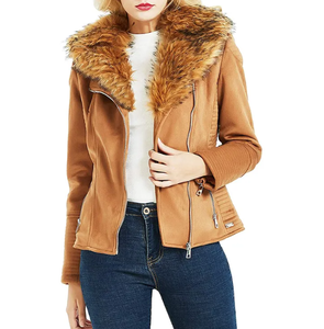 New Design OEM Custom Warm <b>Women</b> Leather Ladies Long <b>Coat</b> Fur <b>Women's</b> Jackets High Quality Fur Jacket - Product Image 5
