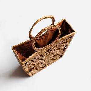 Sac fourre-tout papillon pour femme, sac à main en rotin, sacs à main de qualité supérieure, sacs à main avec poignée, vente en gros - Product Image 3