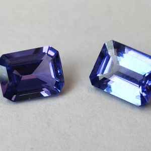 Tanzanite naturelle octogonale 7x9mm taillée et facettée - Tanzanite octogonale taillée en vrac - Product Image 3