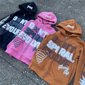 เสื้อฮู้ดผ้าฝ้าย100% พิมพ์ลายพัฟสำหรับทุกเพศเสื้อมีฮู้ดซักกรดสำหรับผู้ชายป้องกันการหดตัวตามสั่ง - Product Image 1