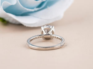 แหวนหมั้นเพชรเม็ดกลมสีเงินสเตอร์ลิงสำหรับผู้หญิง925วงแหวนเพชรแหวนหมั้นแหวนปูเครื่องประดับงานแต่งงานพร้อมใบประกาศนียบัตร - Product Image 4