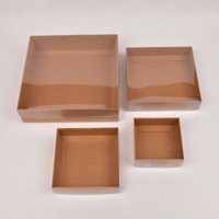 Boîte cadeau vide en carton blanc avec couvercle transparent pour biscuits de Noël, gâteaux, bonbons, vêtements de fête, emballage pour petites entreprises