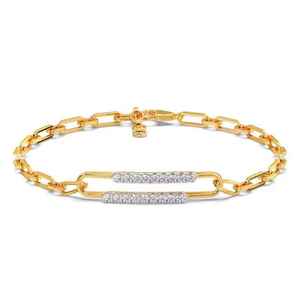 Suministro del exportador indio Pulsera de oro de 14 quilates con diamantes cultivados en laboratorio Pulsera de diamantes Regalo de mujer Pulsera de diamantes - Product Image 3