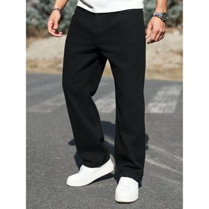 Jean en denim noir ample et tendance pour homme, coupe large, délavé vintage, écologique, respirant, mode automne, tailles 28 à 42 - Product Image 5