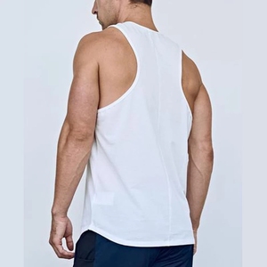 Prix d'usine 260gsm coton biologique/Spandex Gym débardeur Logo personnalisé T-shirt sans manches vierge à séchage rapide dentelle respirante - Product Image 4