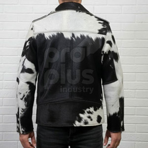 Veste en cuir de vachette décontractée pour homme - Vêtement de moto élégant avec logo sur le devant, séchage rapide et écologique - Product Image 3