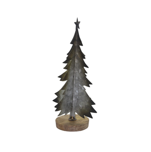 Árbol de Navidad decorativo de hierro/madera de lámina plateada elegante al por mayor con base para mesa, decoraciones hechas a mano para fiesta de Navidad - Product Image 5